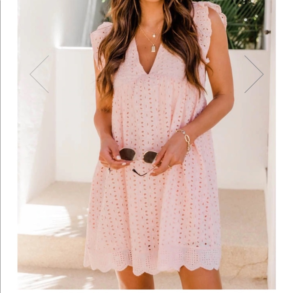 Pink Lilly blush dress/romper. Size small, never worn with tags.